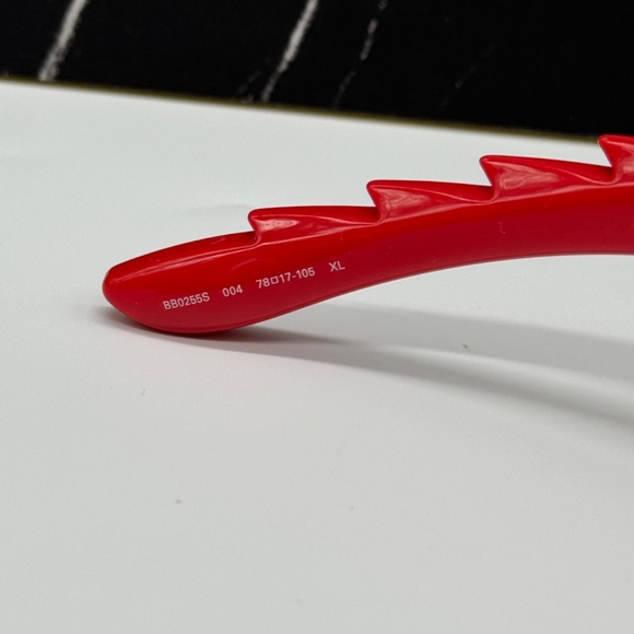 NEW BB0255S 004 BALENCIAGA RED GREY OVAL WOMEN BALENCIAGA SUNGLASSES - Picture 8 of 10